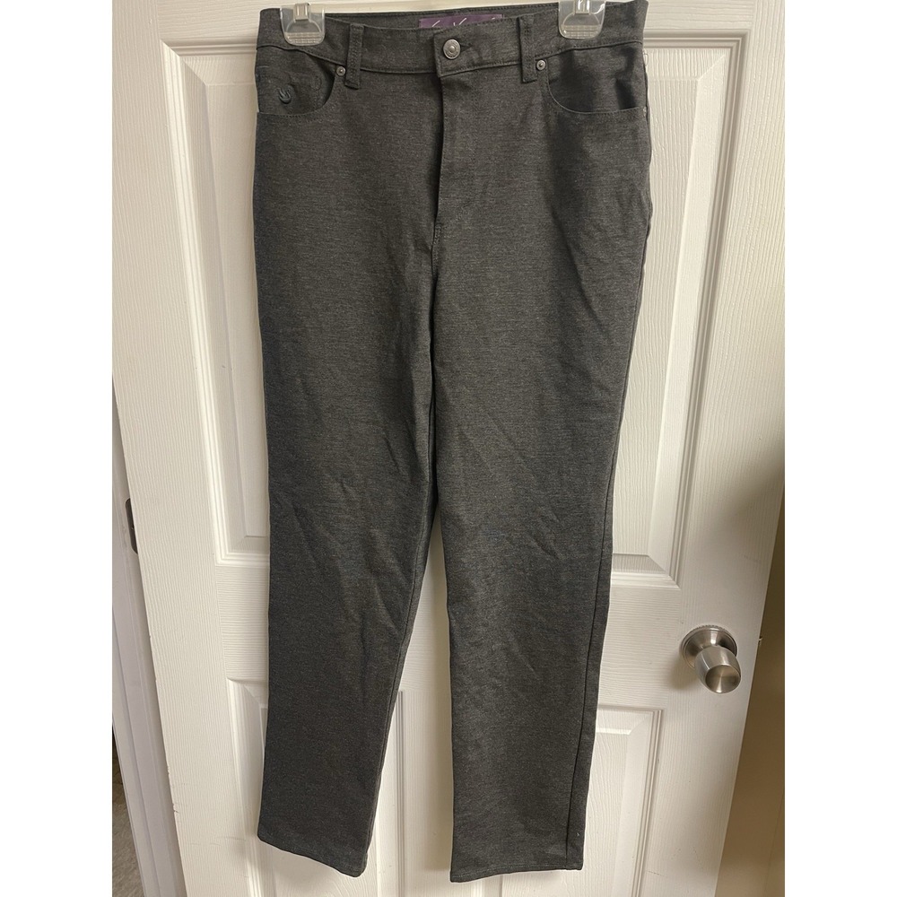 Gloria Vanderbilt Women's Gray Amanda Classic Straight Pants Size 10